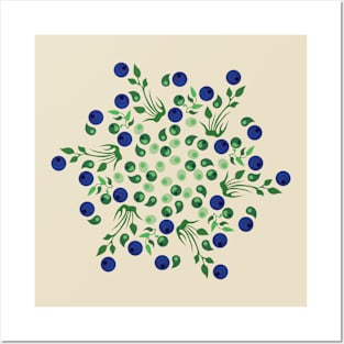 Bolesławiec pottery round green pattern Posters and Art